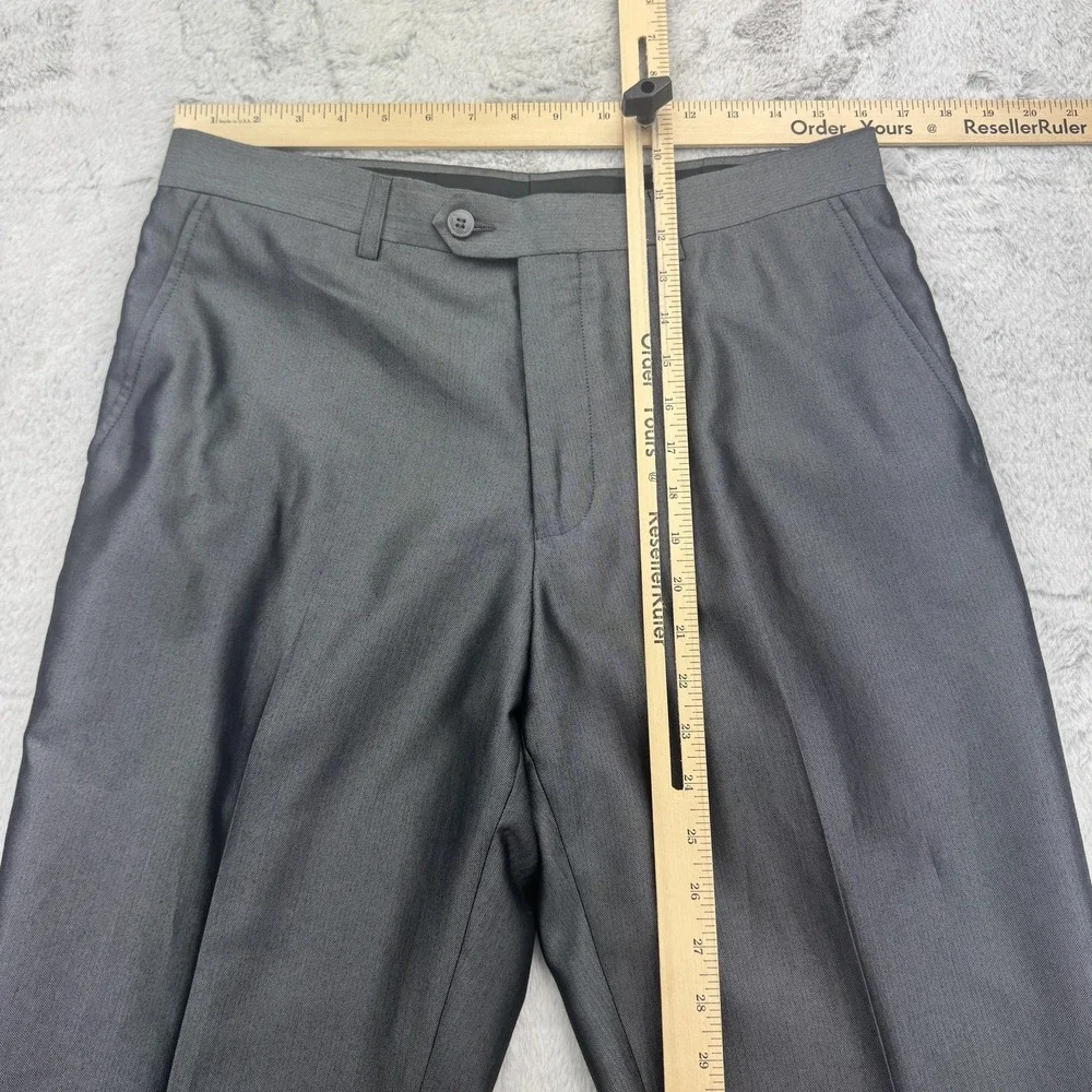 Paul Smith Dress Pants Mens EU 50 Gray Wool Blend Flat Front Herringbone Suit